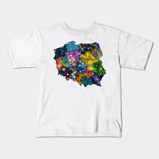 Spirograph Patterned Administrative Divisions of Poland Map Kids T-Shirt